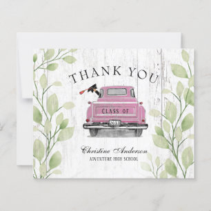 Budget Vintage Roze Truck Afstudeer Dankjewel