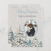 Budget Vintage Sneeuwrijk Bos Foto Kerstkaart (Voorkant / Achterkant)