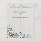 Budget Vintage Sneeuwrijk Bos Foto Kerstkaart (Achterkant)