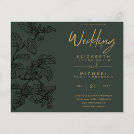 BUDGET Vintage Tuinblad Klassieke Trouw Uitnodigin