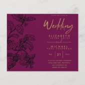 BUDGET Vintage Tuinblad Klassieke Trouw Uitnodigin (Voorkant)