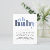 Budget Virtual Baby Boy Shower Blauwe Uitnodiging (Staand voorkant)