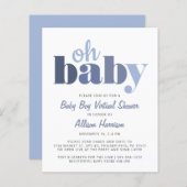 Budget Virtual Baby Boy Shower Oh Baby uitnodiging (Voorkant / Achterkant)