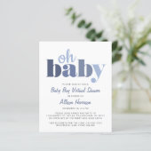Budget Virtual Baby Boy Shower Oh Baby uitnodiging (Staand voorkant)