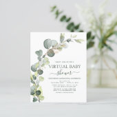 Budget Virtual Baby shower Greenery Eucalyptus (Staand voorkant)