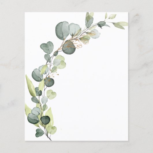 Budget Virtual Baby shower Greenery Eucalyptus (Achterkant)
