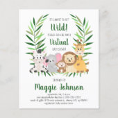 Budget Virtual Safari Baby shower Uitnodiging (Voorkant)