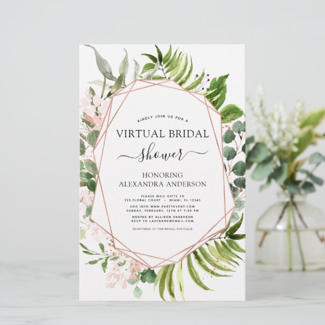 Budget Virtual Vrijgezellenfeest Greenery Roos Gol (Staand voorkant)