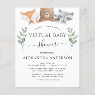 Budget virtueel babyfeestje Woodland Eucalyptus Flyer