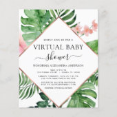 Budget Virtuele Baby Shower Tropische Palm (Voorkant)