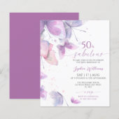 Budget Vlinder 50 & Fabulous Verjaardagsuitnodigin (Voorkant / Achterkant)