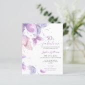 Budget Vlinder 50 & Fabulous Verjaardagsuitnodigin (Staand voorkant)
