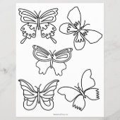 Budget Vlinders en Blooms Kleurplaat Flyer (Voorkant)