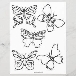 Budget Vlinders en Blooms Kleurplaat Flyer