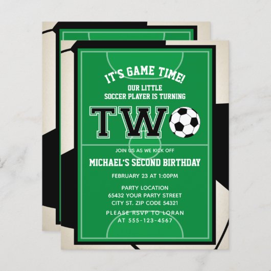 Budget Voetbal Tweede uitnodiging van de Partij va (Voorkant / Achterkant)