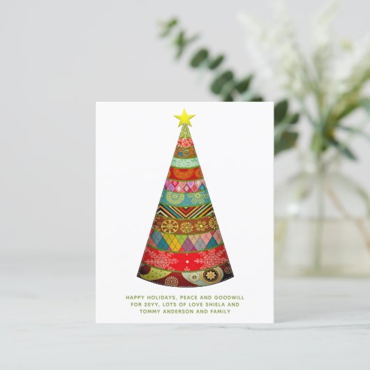 Budget Volkskunst Kerstkaart Decoratie (Staand voorkant)