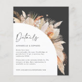 budget voor bohemen terracotta pampas gras bruilof flyer (Achterkant)