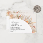 budget voor de terracotta pampas - bruiloft voor b notitiekaartje (Voorkant / Achterkant in situ)