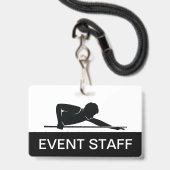 Budget voor evenementen met biljartpersoneel Evene Badge (Achterkant met lanyard)