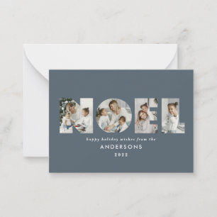 budget voor Kerstmis, vet 4 foto's eenvoudig feest Notitiekaartje