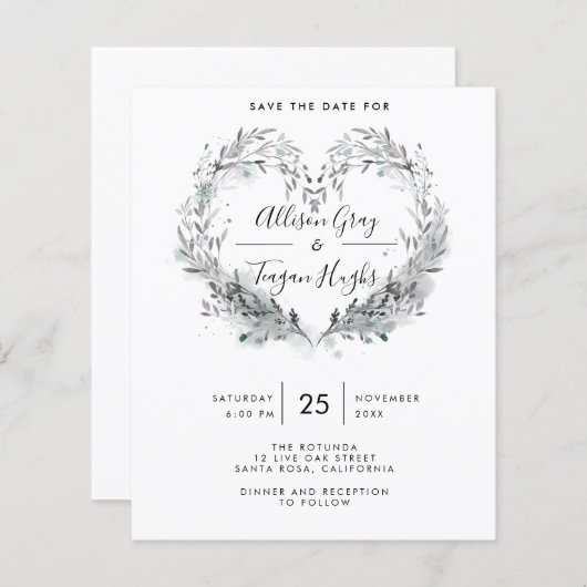 Budget Voorzijde Opslaan Datumbrochure (Voorkant / Achterkant)