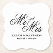 Budget vriendelijk ontwerp op maat Mr en Mrs bruil Kartonnen Onderzetters (Voorkant)