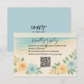 Budget Vriendelijke Bloemen Strand QR Code RSVP Ka Kaartje (Voorkant / Achterkant)