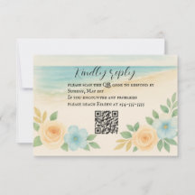 Budget Vriendelijke Bloemen Strand QR Code RSVP Ka