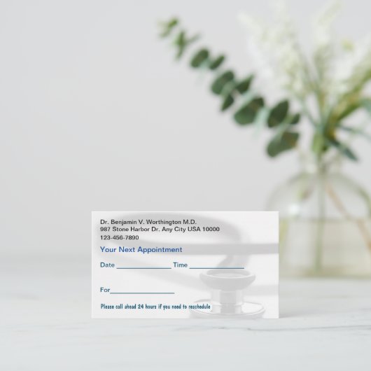 Budget Vriendelijke Bulk Medische Afspraak Kaarten Afsprakenkaartje (Staand voorkant)