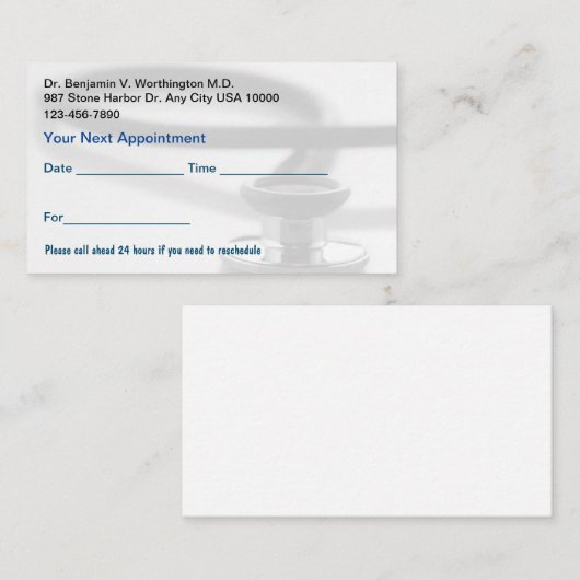 Budget Vriendelijke Bulk Medische Afspraak Kaarten Afsprakenkaartje (Voorkant / Achterkant)