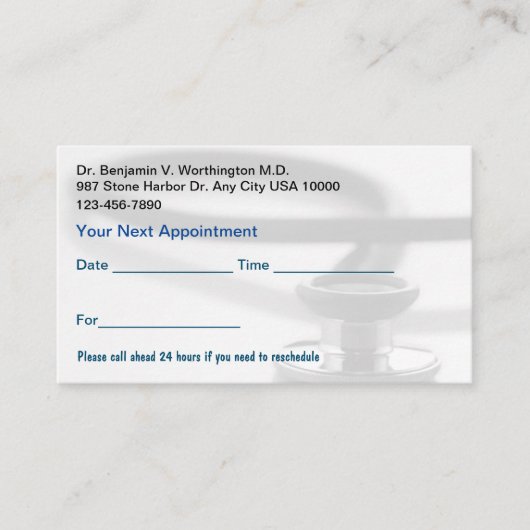 Budget Vriendelijke Bulk Medische Afspraak Kaarten Afsprakenkaartje (Voorkant)