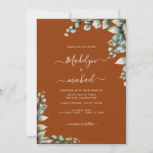 Budget-vriendelijke Eucalyptus bruiloft uitnodigin Kaart (Voorkant)