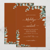Budget-vriendelijke Eucalyptus bruiloft uitnodigin Kaart (Voorkant / Achterkant)