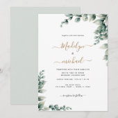 Budget-vriendelijke Eucalyptus bruiloft uitnodigin Kaart (Voorkant / Achterkant)