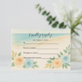 Budget Vriendelijke Floral Beach RSVP Kaart (Staand voorkant)