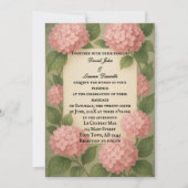 Budget Vriendelijke Roze Hydrangea Fotobruiloft Kaart (Voorkant)
