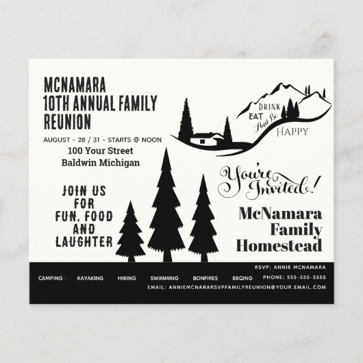 Budget vriendelijke uitnodiging voor gezinsherenig flyer (Voorkant)