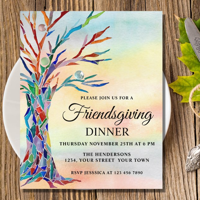 Budget Vriendsgiving Thanksgiving Diner Invite (Creator heeft geüpload)