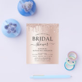 Budget Vrijgezellenfeest Blush Pink Glitter Flyer (Enkel)