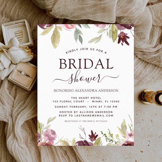 Budget Vrijgezellenfeest Burgundy Spring Uitnodigi