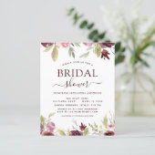 Budget Vrijgezellenfeest Burgundy Spring Uitnodigi (Staand voorkant)