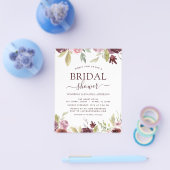 Budget Vrijgezellenfeest Burgundy Spring Uitnodigi Flyer (Enkel)