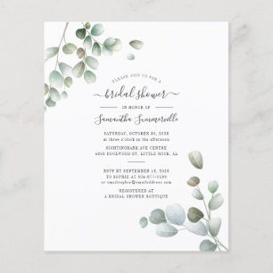 Budget Vrijgezellenfeest Eucalyptus Greenery Invit