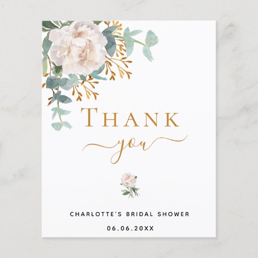 BUDGET Vrijgezellenfeest floral eucalyptus Dank u (Voorkant)
