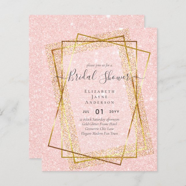 BUDGET VRIJGEZELLENFEEST Glamour Gold Glitter ziet (Voorkant / Achterkant)