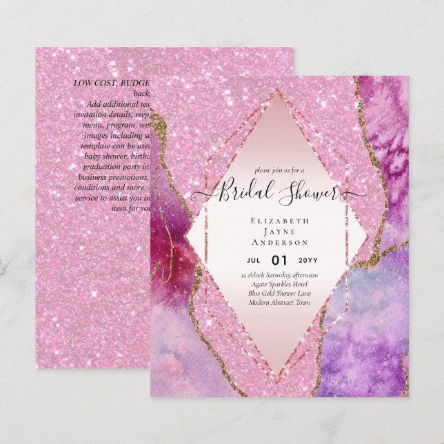 BUDGET VRIJGEZELLENFEEST Glittery AGATE Sparkle In (Voorkant / Achterkant)
