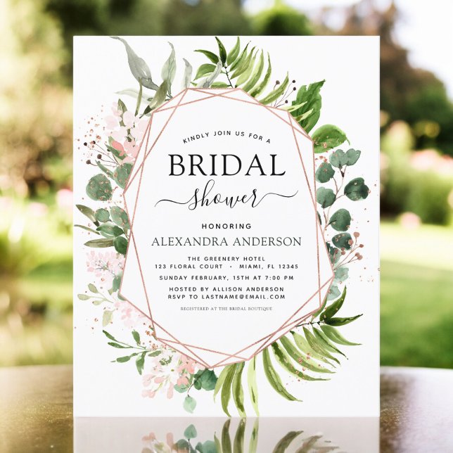 Budget Vrijgezellenfeest Greenery Roos Gold Invita (Creator heeft geüpload)