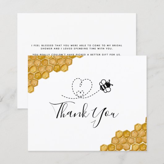 BUDGET Vrijgezellenfeest Honeycomb Hartelijk dank (Voorkant / Achterkant)