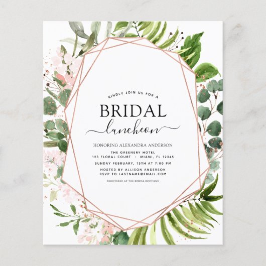 Budget Vrijgezellenfeest Luncheon Greenery Eucalyp Flyer (Voorkant)