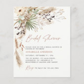 budget Vrijgezellenfeest pampas gras boho uitnodig Flyer (Voorkant)